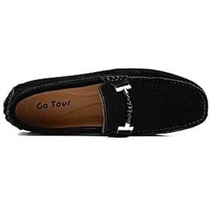 Go Tour Black Suede Loafers Slip-On Driving Moccasins Men’s Size 9.5M EUC